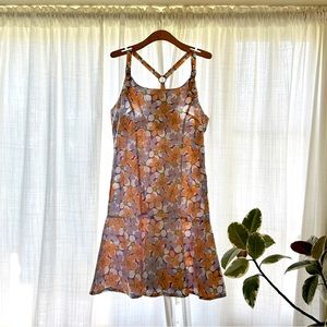 NWT RETRO FLORAL unique midi dress